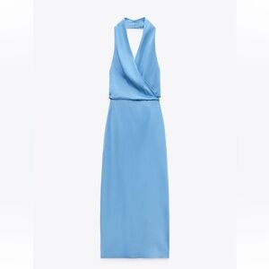 Zara silk halter dress